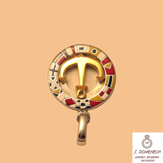 Colgante de oro blanco con esmalte - Imagen 3