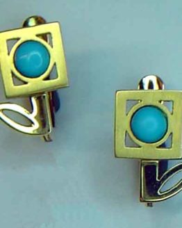 Pendientes de Oro amarillo con turquesa