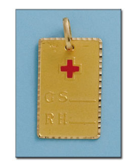 Placa de Oro amarillo de grupo sanguineo PL-101