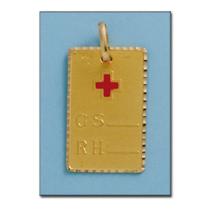 Placa de Oro amarillo de grupo sanguineo PL-101