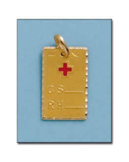 Placa de Oro amarillo de grupo sanguineo PL-1011