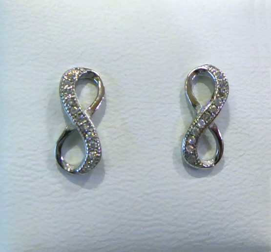 Pendientes de plata infinito con circonitas