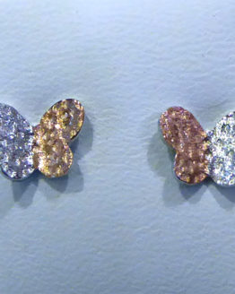 Pendientes de plata mariposa bicolor