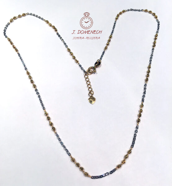 Cadena de Oro bicolor con bolitas de 45 cm. - Imagen 4