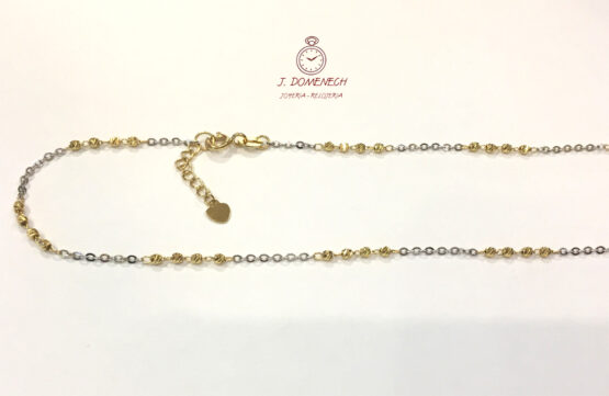 Cadena de Oro bicolor con bolitas de 45 cm. - Imagen 2