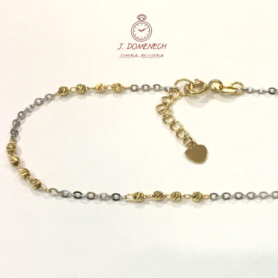 Cadena de Oro bicolor con bolitas de 45 cm. - Imagen 3