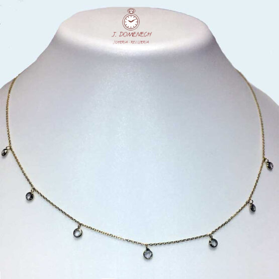 Gargantilla de Oro amarillo con circonitas