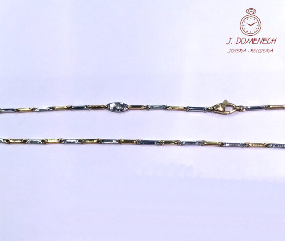 Cadena de Oro bicolor a barritas de 50 cm - Imagen 2
