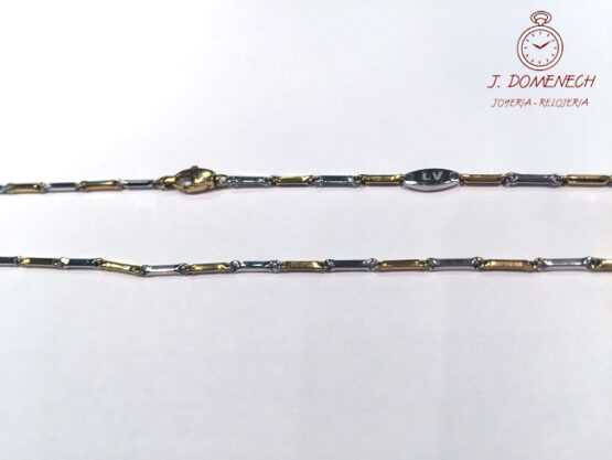 Cadena de Oro bicolor a barritas de 50 cm - Imagen 3