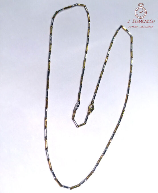 Cadena de Oro bicolor a barritas de 50 cm