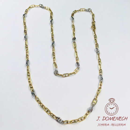 Cadena de Oro bicolor maciza de 60 cm. 7319-1