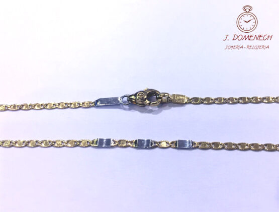 Cadena de Oro bicolor plana de 50 cm - Imagen 2