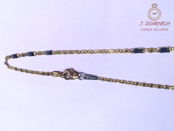 Cadena de Oro bicolor plana de 50 cm - Imagen 3