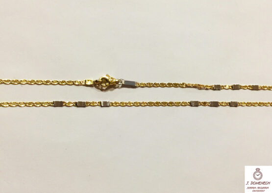 Cadena de Oro bicolor plana de 50 cm - Imagen 4