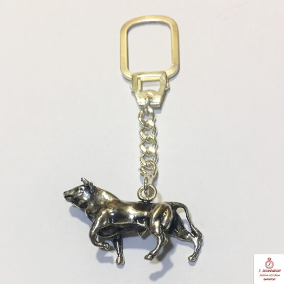 Llavero de plata toro macizo