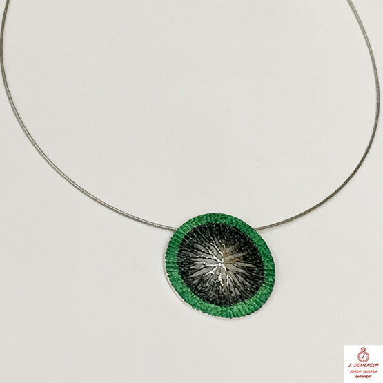 Colgante en Plata de Orfega con pigmentos verde - Imagen 2