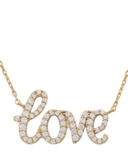 Gargantilla en oro amarillo Love con circonitas G664