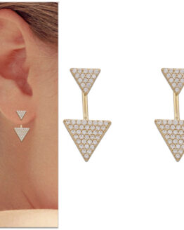 Pendientes Front&Back en oro amarillo P989 Pendientes Front&Back en oro amarillo P989