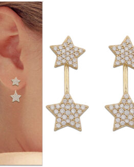 Pendientes Front&Back en oro amarillo P990 Pendientes Front&Back en oro amarillo P990