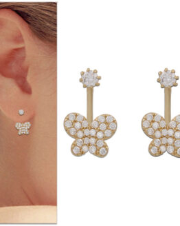 Pendientes Front&Back en oro amarillo P993