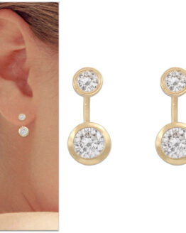Pendientes Front&Back en oro amarillo P994 Pendientes Front&Back en oro amarillo P994