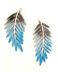 Pendientes en Plata de Orfega con 2 hojas de palmera azul.