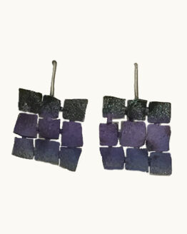 Pendientes en Plata de Orfega con mosaico malva