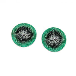 Pendientes en Plata de Orfega con pigmentos verde