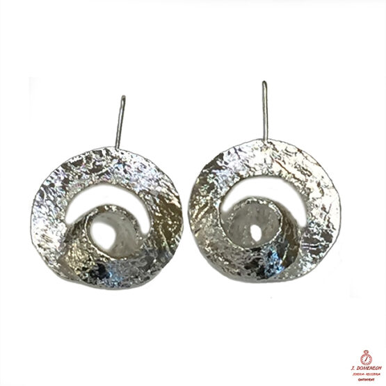 Pendientes en Plata de Orfega espiral satinado