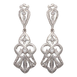 Pendientes en oro blanco con Circonitas P6272