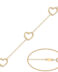 Pulsera en oro amarillo con 3 corazones PU1056