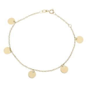 Tobillera en oro amarillo mini charms circulo PU1396