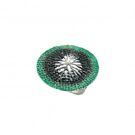 Sortija en Plata de Orfega con pigmentos verde - Imagen 2