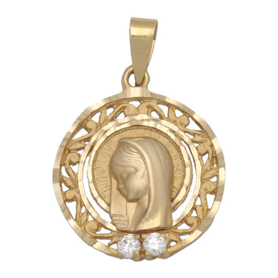 Medalla de oro amarillo Virgen Niña M969