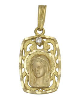 Medalla de oro amarillo Virgen Niña M971