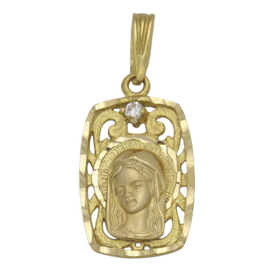 Medalla de oro amarillo Virgen Niña M971