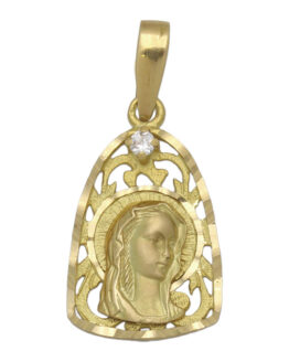 Medalla de oro amarillo Virgen Niña M972
