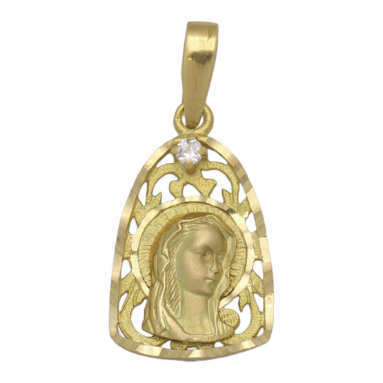 Medalla de oro amarillo Virgen Niña M972