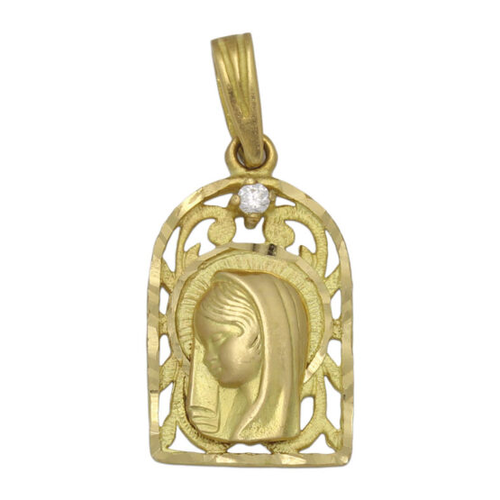 Medalla de oro amarillo Virgen Niña M973