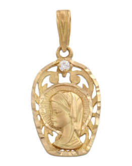 Medalla de oro amarillo Virgen Niña M974