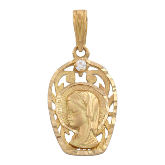 Medalla de oro amarillo Virgen Niña M974