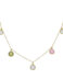 Gargantilla en oro amarillo con piedras de colores G964