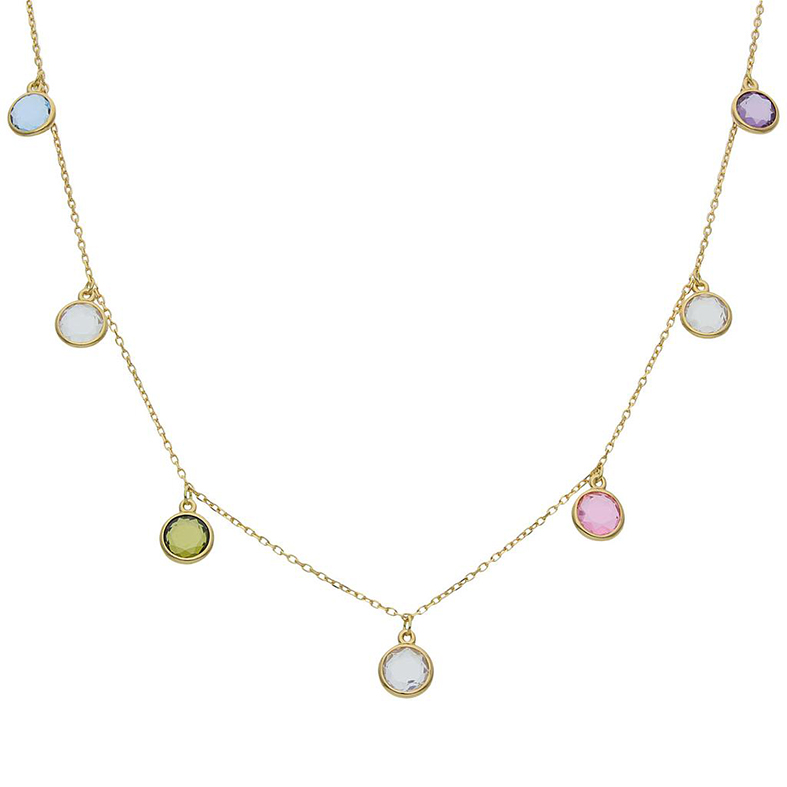 en amarillo con piedras de colores G964 - joyeria.online