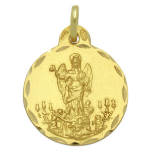 Medalla de oro amarillo de San Rafael M585