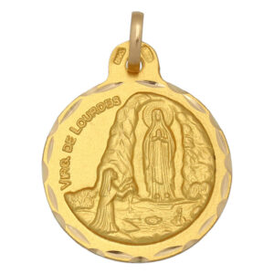 Medalla en oro de ley de la Virgen de Lourdes M503