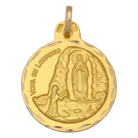 Medalla en oro de Ley de La Virgen de Lourdes M503