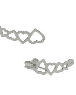 Pendientes en plata de ley trepadores corazones AG1608