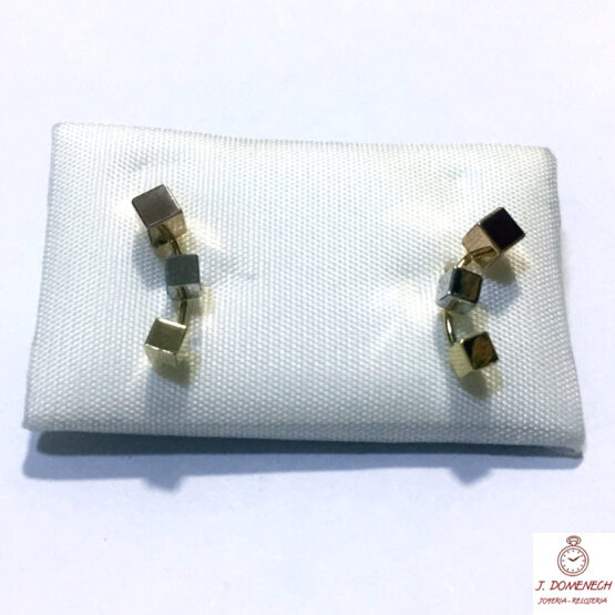 Pendientes trepadores de mujer en oro tricolor