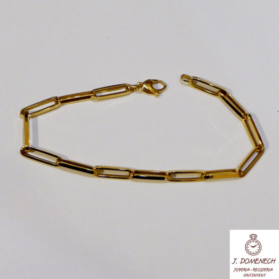 Pulsera de oro con eslabones largos