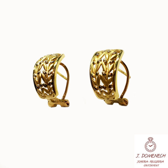 Pendientes de oro bicolor calados - Imagen 2